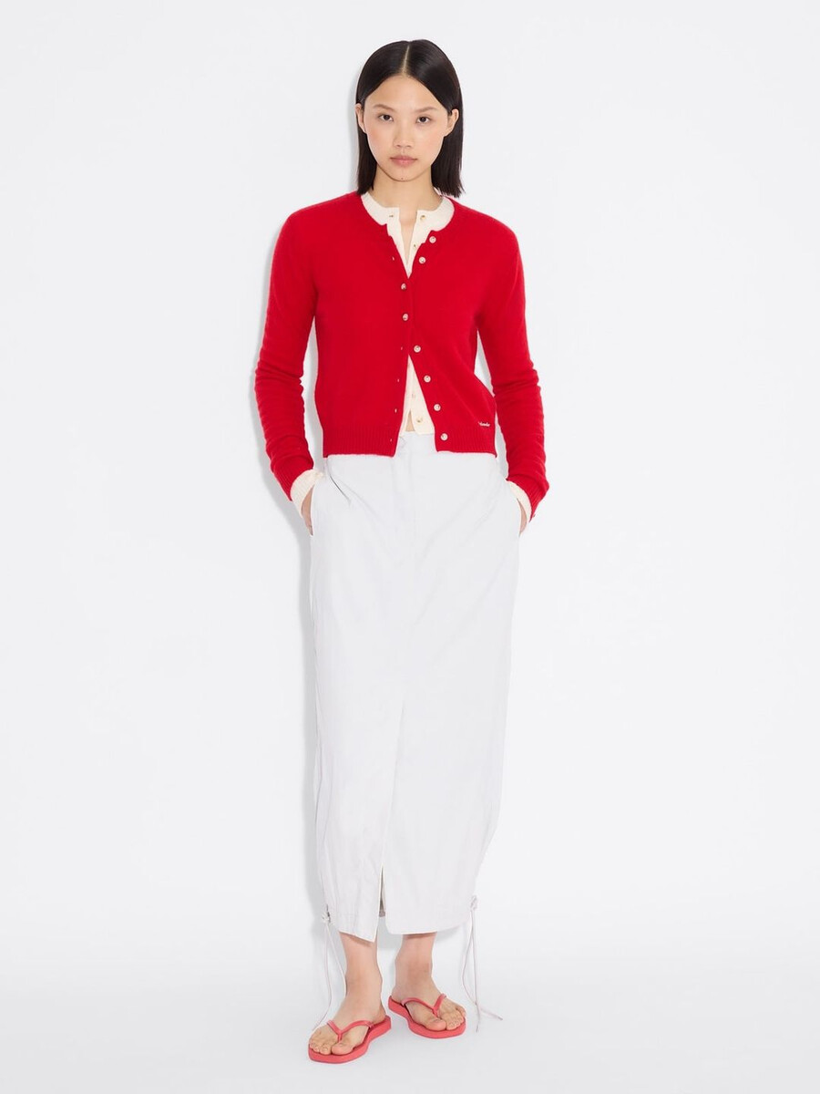 schmal geschnittene kaschmir-strickjacke