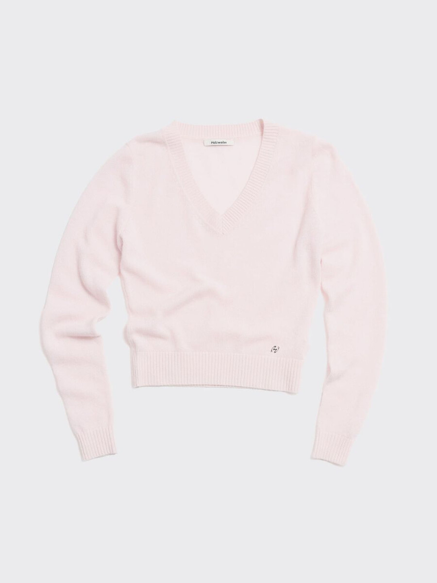 schmal geschnittener kaschmirpullover mit v-ausschnitt