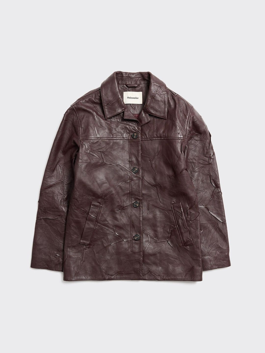 lederjacke mit knittereffekt