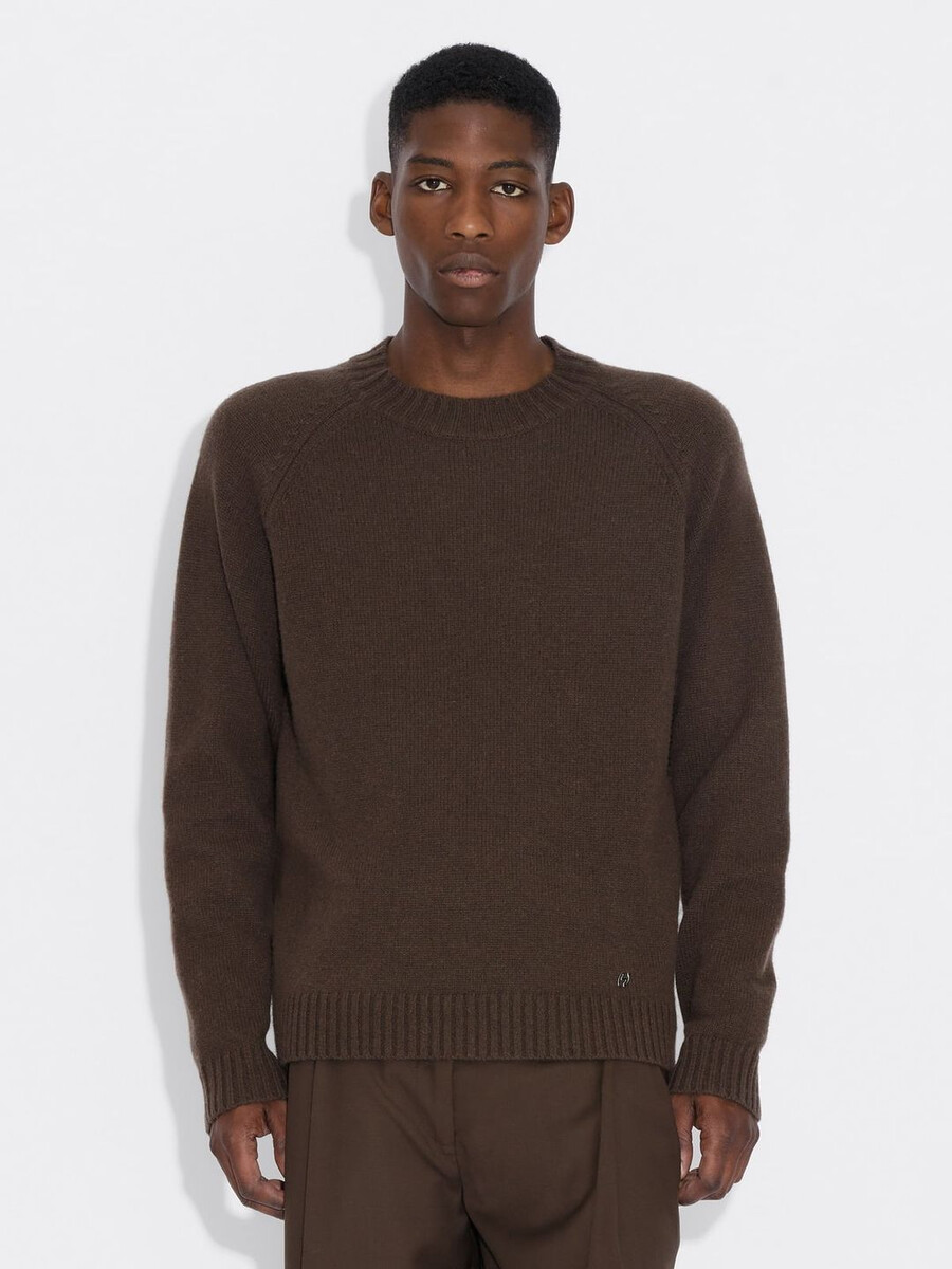 wollpullover mit rundhalsausschnitt