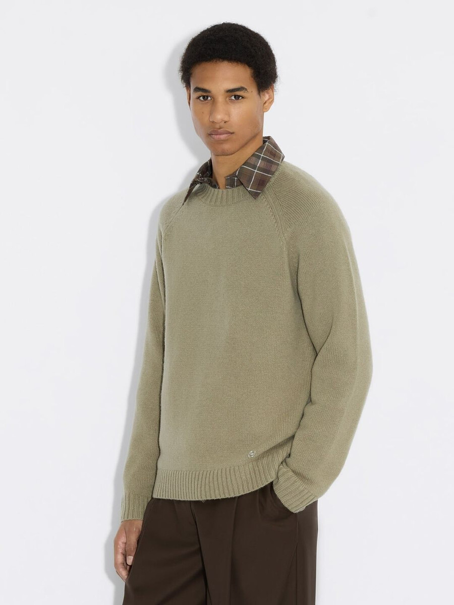 wollpullover mit rundhalsausschnitt