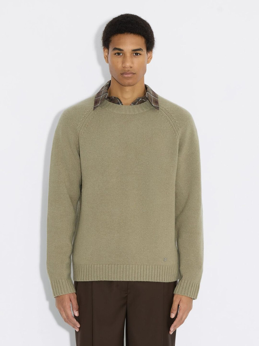 wollpullover mit rundhalsausschnitt