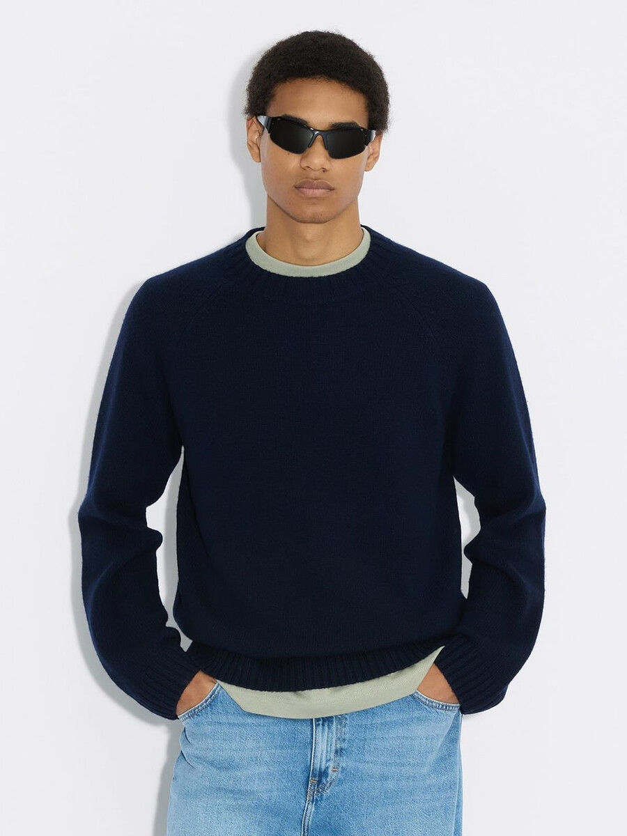 wollpullover mit rundhalsausschnitt