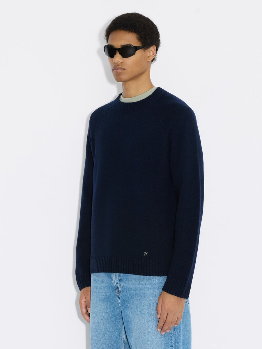 wollpullover mit rundhalsausschnitt