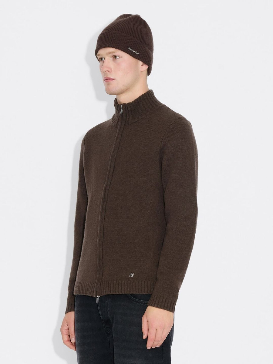wollstrickjacke mit reißverschluss