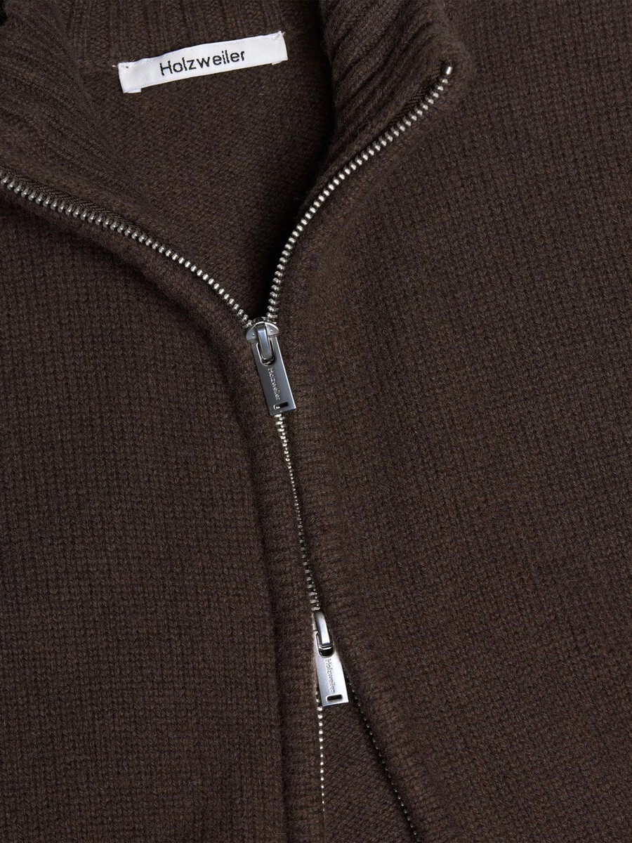 wollstrickjacke mit reißverschluss