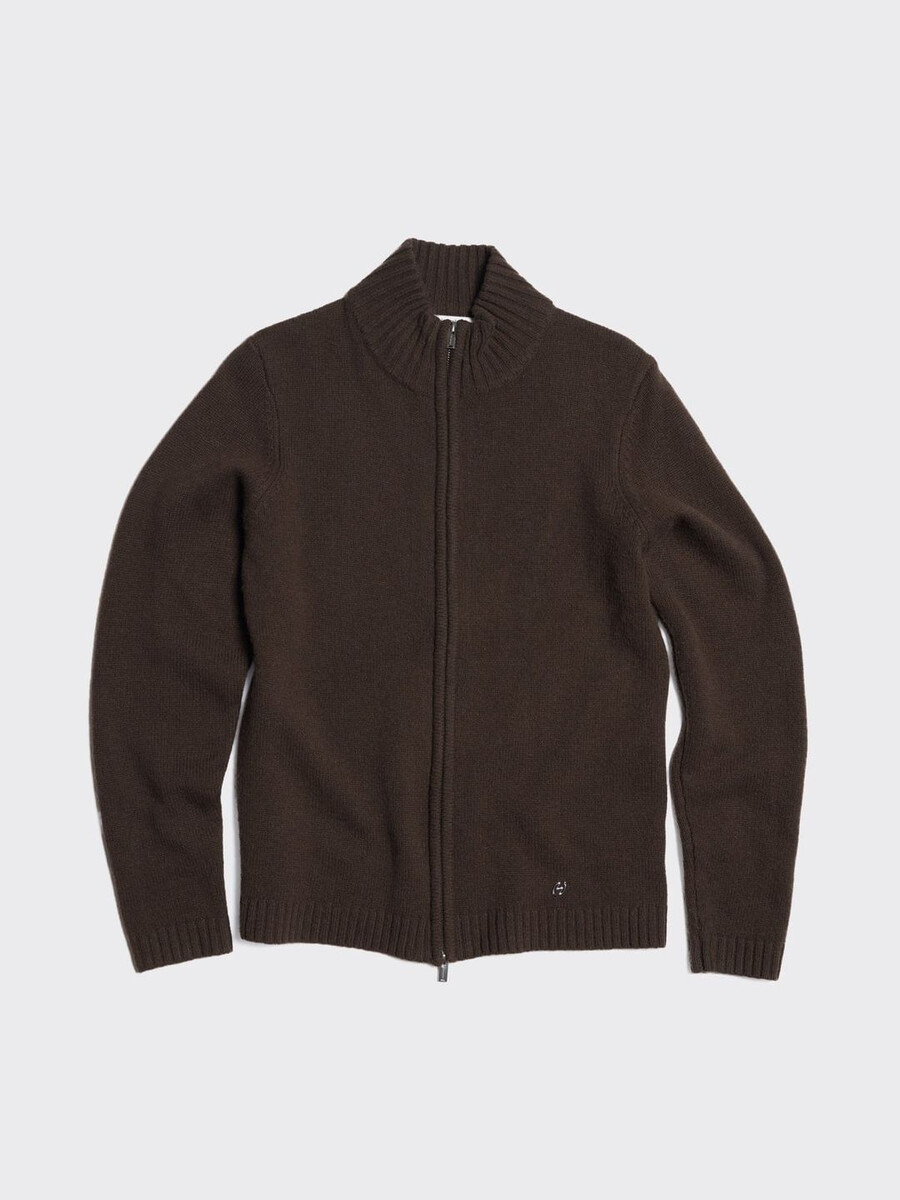 wollstrickjacke mit reißverschluss