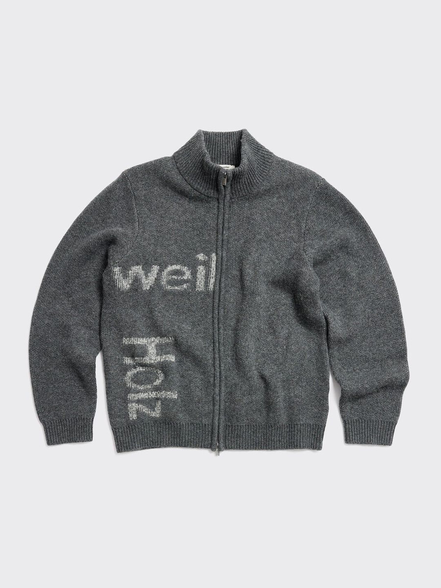 haza logo wollstrickjacke