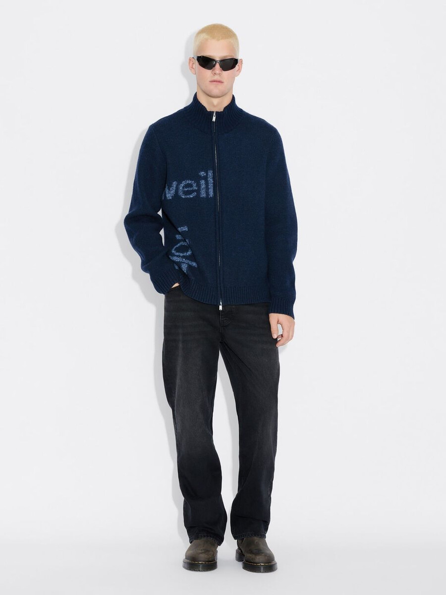 haza logo wollstrickjacke
