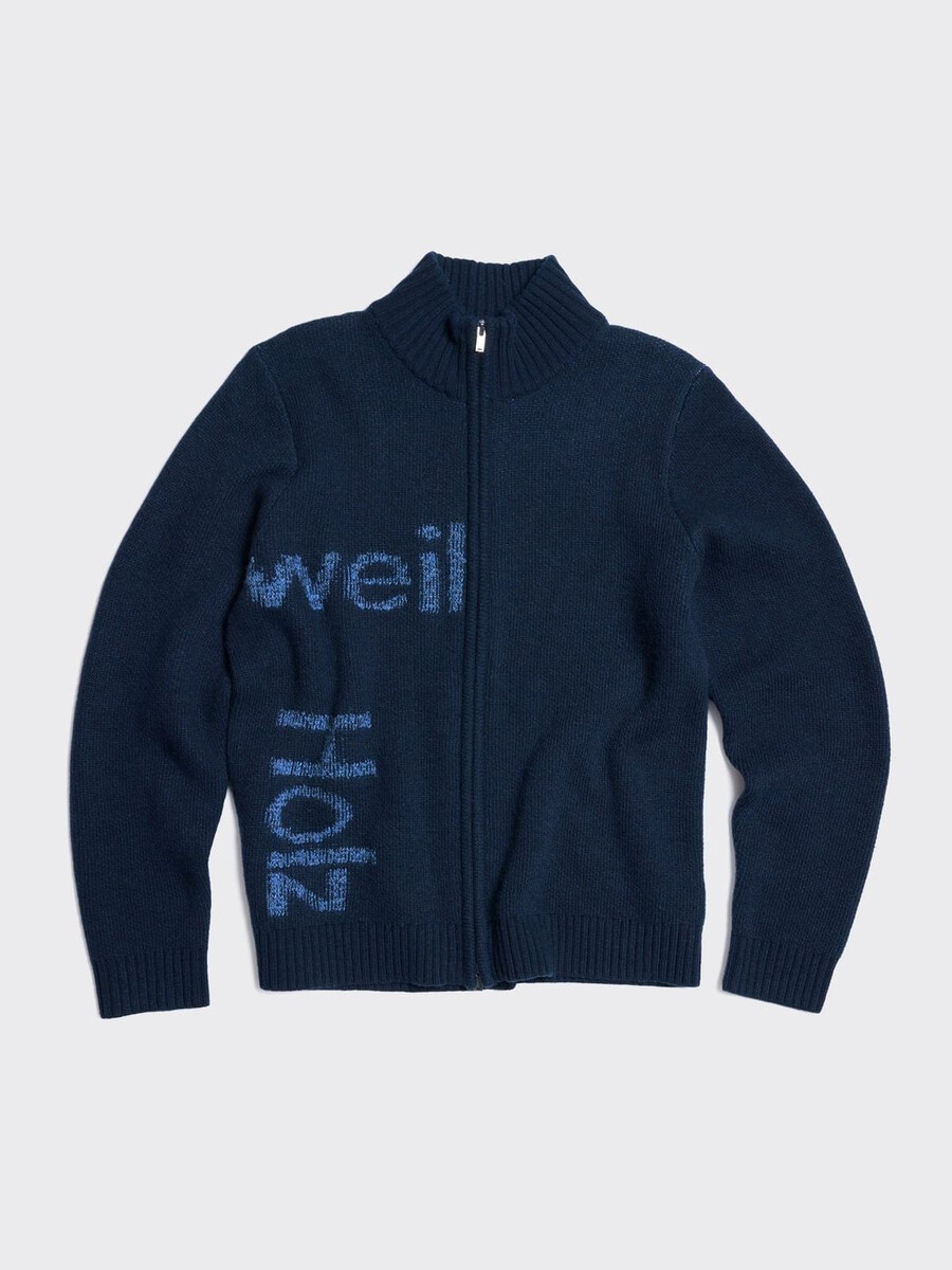 haza logo wollstrickjacke