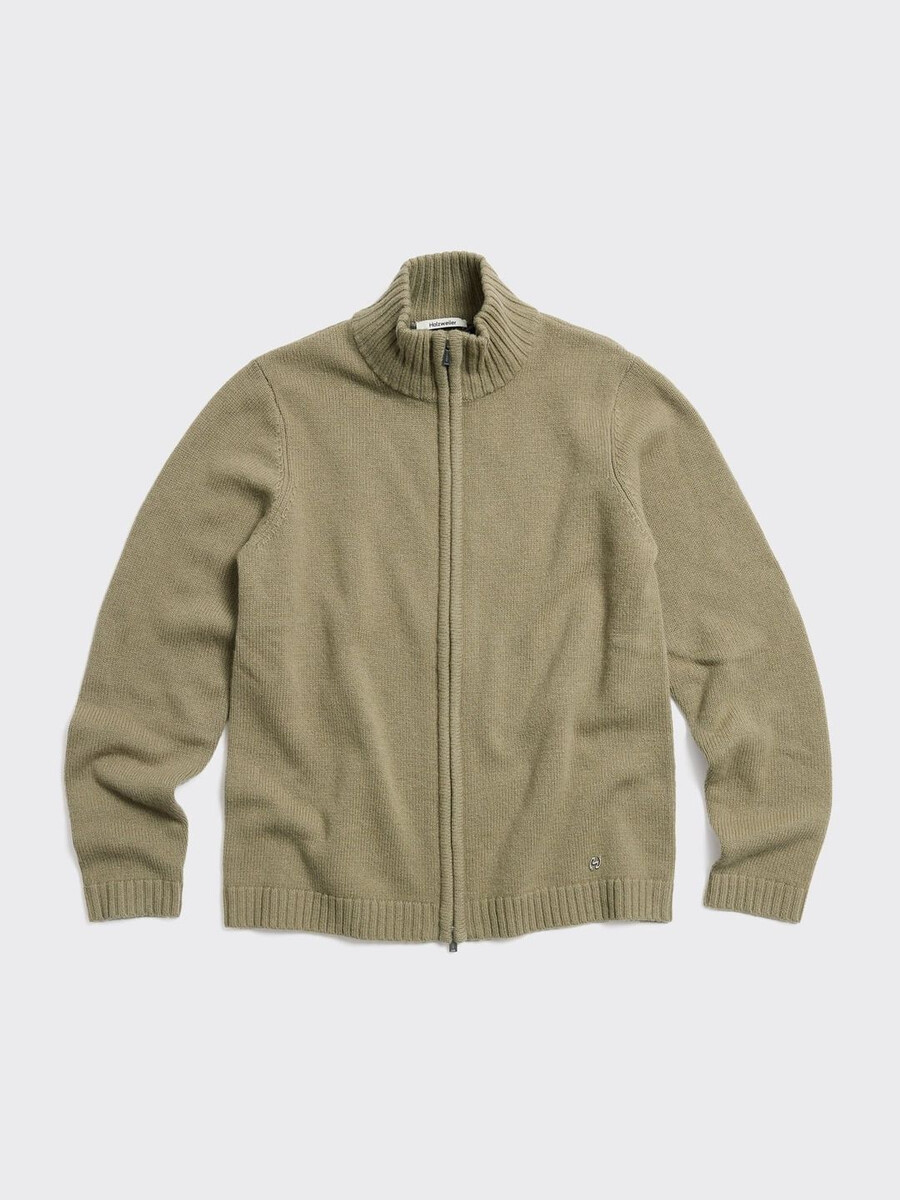 wollstrickjacke mit reißverschluss