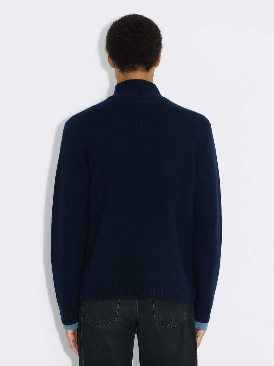 wollstrickjacke mit reißverschluss