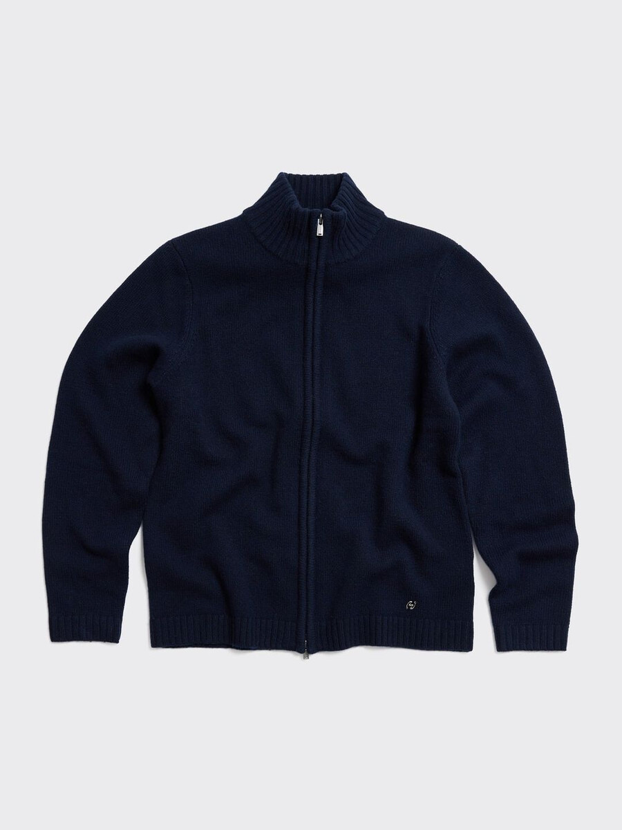 wollstrickjacke mit reißverschluss