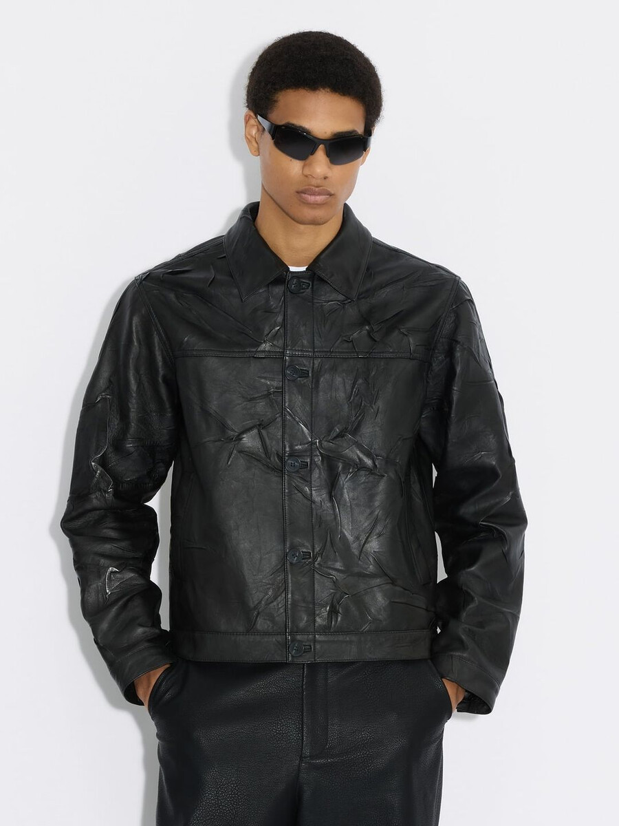 lederjacke in klassischer passform