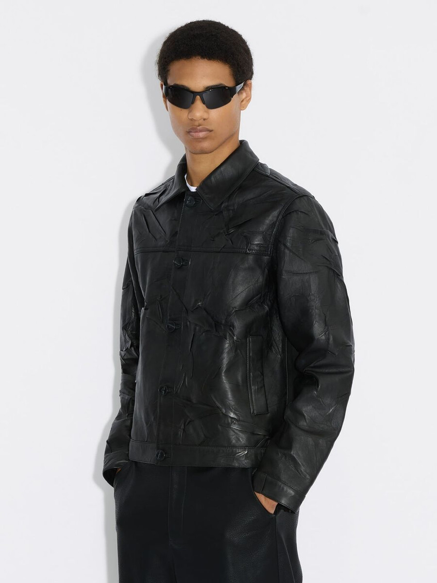 lederjacke in klassischer passform