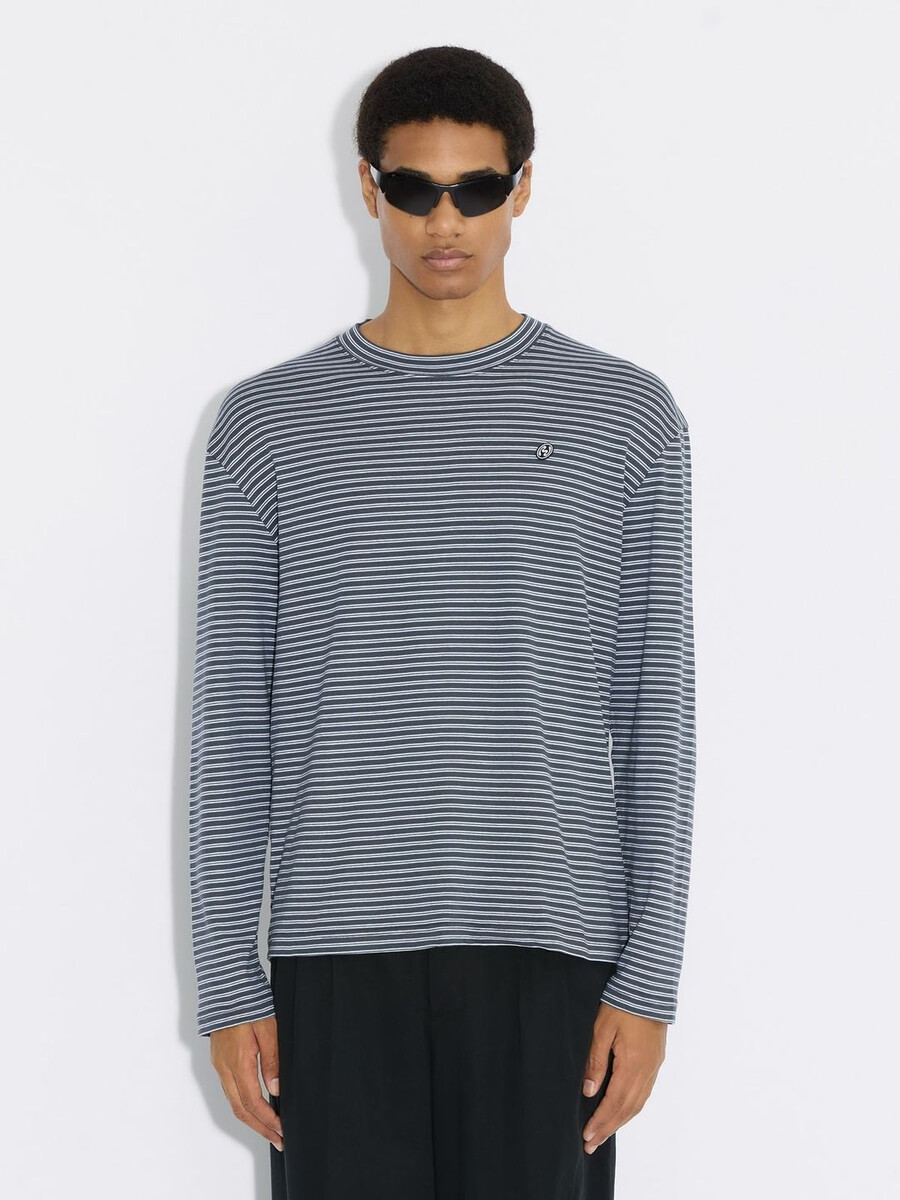entspanntes langarmshirt mit streifen